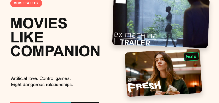 Movies like Companion featuring artificial love, control games, and dark technology